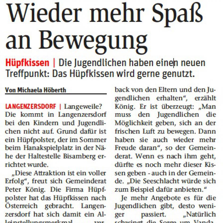 Bericht in der NÖN